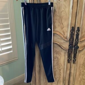 Adidas Black Joggers with White Stripes and Logo Size XS